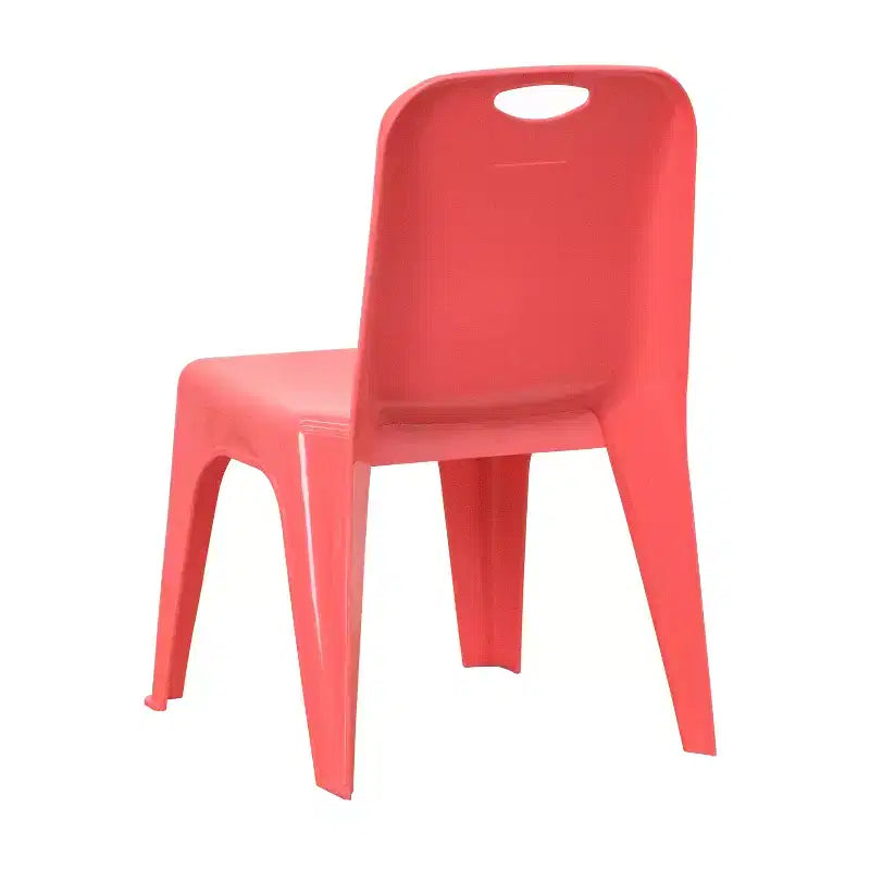 Flash Furniture Chaise d'écolier empilable en plastique par lot de 4 avec poignée de transport et hauteur d'assise de 28 cm