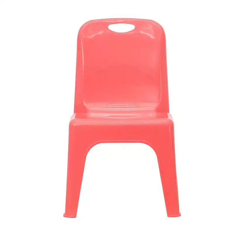 Flash Furniture Chaise d'écolier empilable en plastique par lot de 4 avec poignée de transport et hauteur d'assise de 28 cm