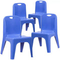Flash Furniture Chaise d'écolier empilable en plastique par lot de 4 avec poignée de transport et hauteur d'assise de 28 cm