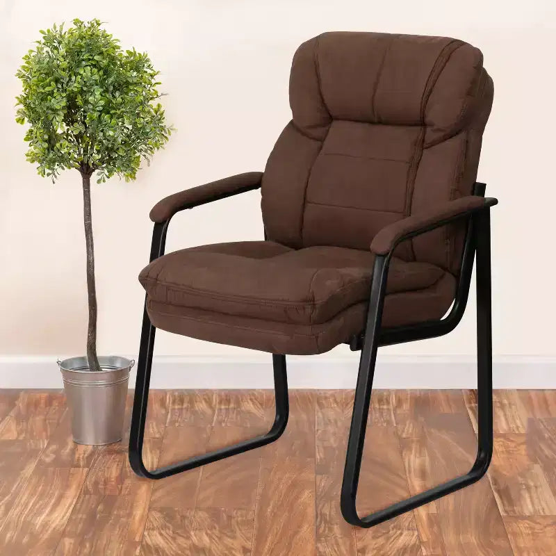 Flash Furniture Fauteuil d'accueil Executive avec support lombaire et piétement luge