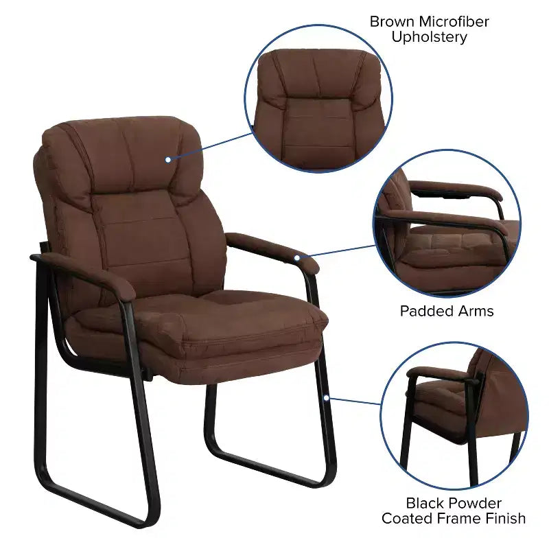 Flash Furniture Fauteuil d'accueil Executive avec support lombaire et piétement luge