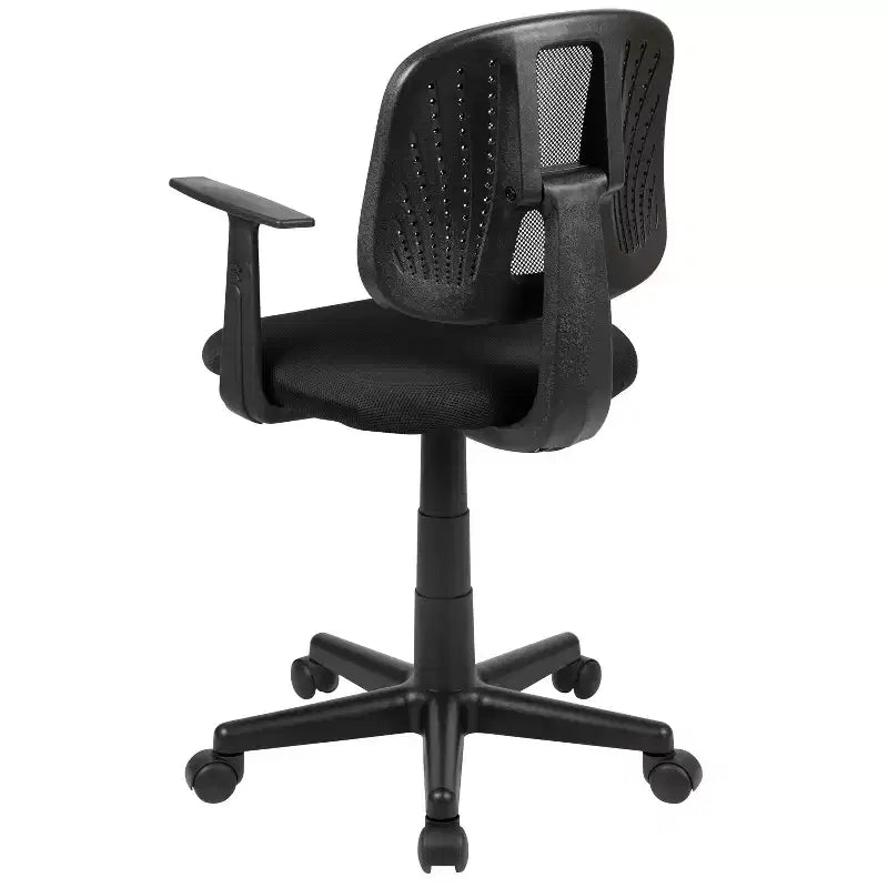 Chaise de bureau Flash Furniture Flash Fundamentals pivotante en maille à dossier mi-hauteur avec dossier pivotant et accoudoirs