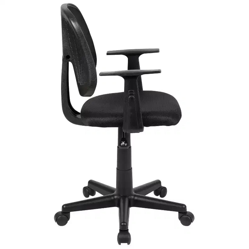 Chaise de bureau Flash Furniture Flash Fundamentals pivotante en maille à dossier mi-hauteur avec dossier pivotant et accoudoirs