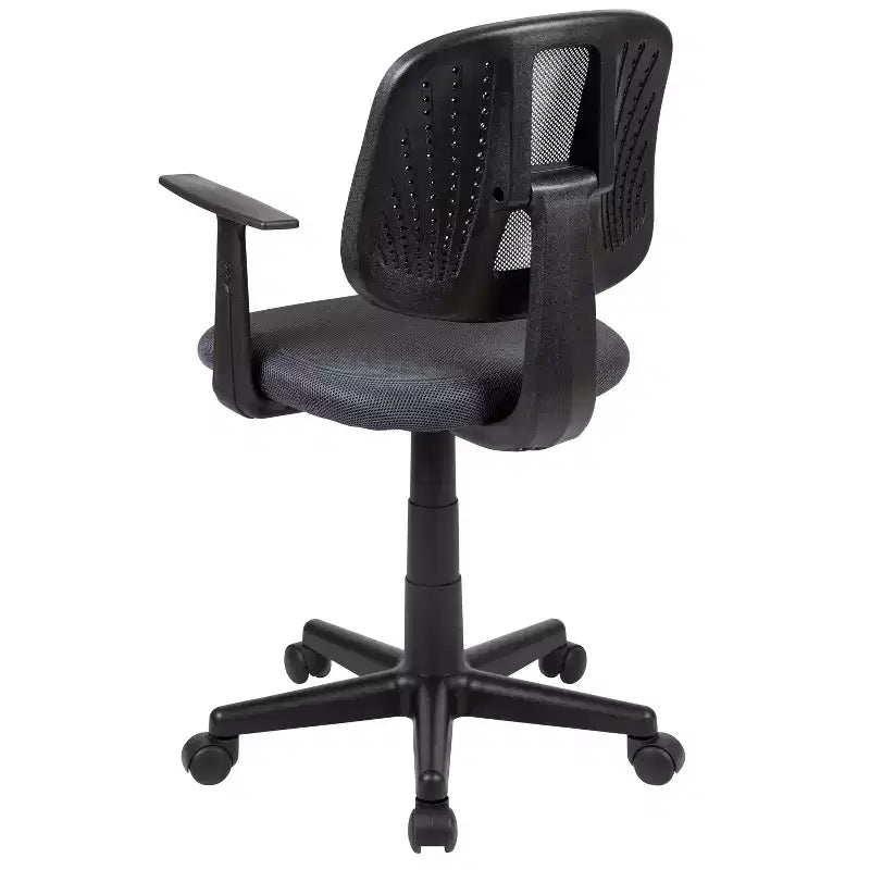 Chaise de bureau Flash Furniture Flash Fundamentals pivotante en maille à dossier mi-hauteur avec dossier pivotant et accoudoirs