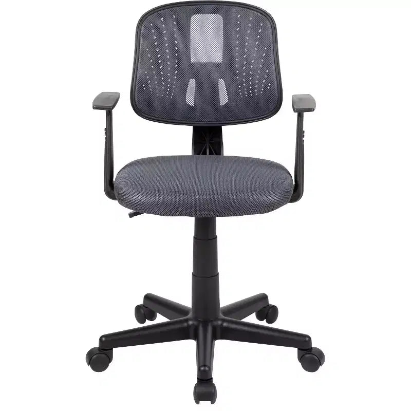 Chaise de bureau Flash Furniture Flash Fundamentals pivotante en maille à dossier mi-hauteur avec dossier pivotant et accoudoirs
