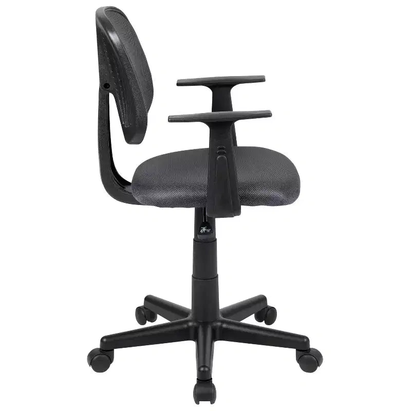 Chaise de bureau Flash Furniture Flash Fundamentals pivotante en maille à dossier mi-hauteur avec dossier pivotant et accoudoirs