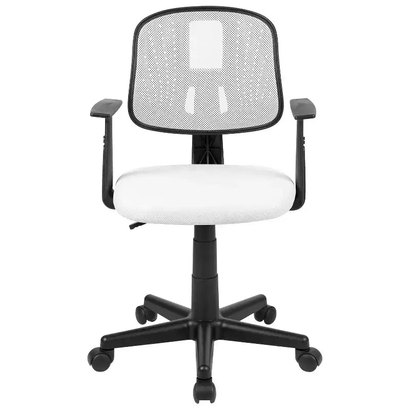 Chaise de bureau Flash Furniture Flash Fundamentals pivotante en maille à dossier mi-hauteur avec dossier pivotant et accoudoirs