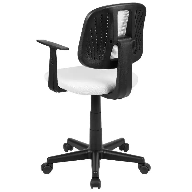 Chaise de bureau Flash Furniture Flash Fundamentals pivotante en maille à dossier mi-hauteur avec dossier pivotant et accoudoirs