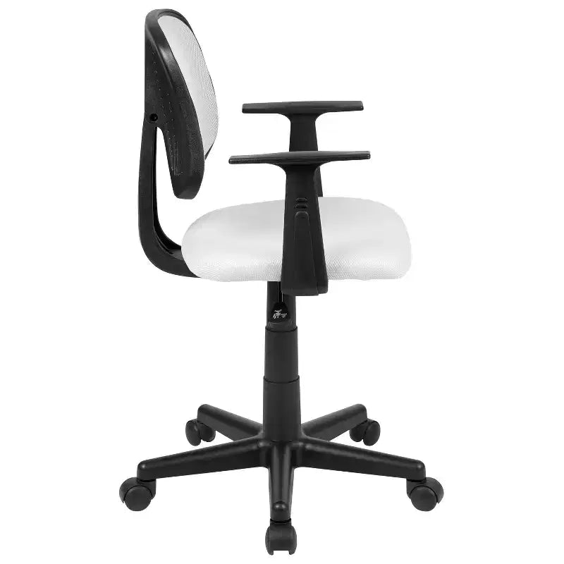 Chaise de bureau Flash Furniture Flash Fundamentals pivotante en maille à dossier mi-hauteur avec dossier pivotant et accoudoirs