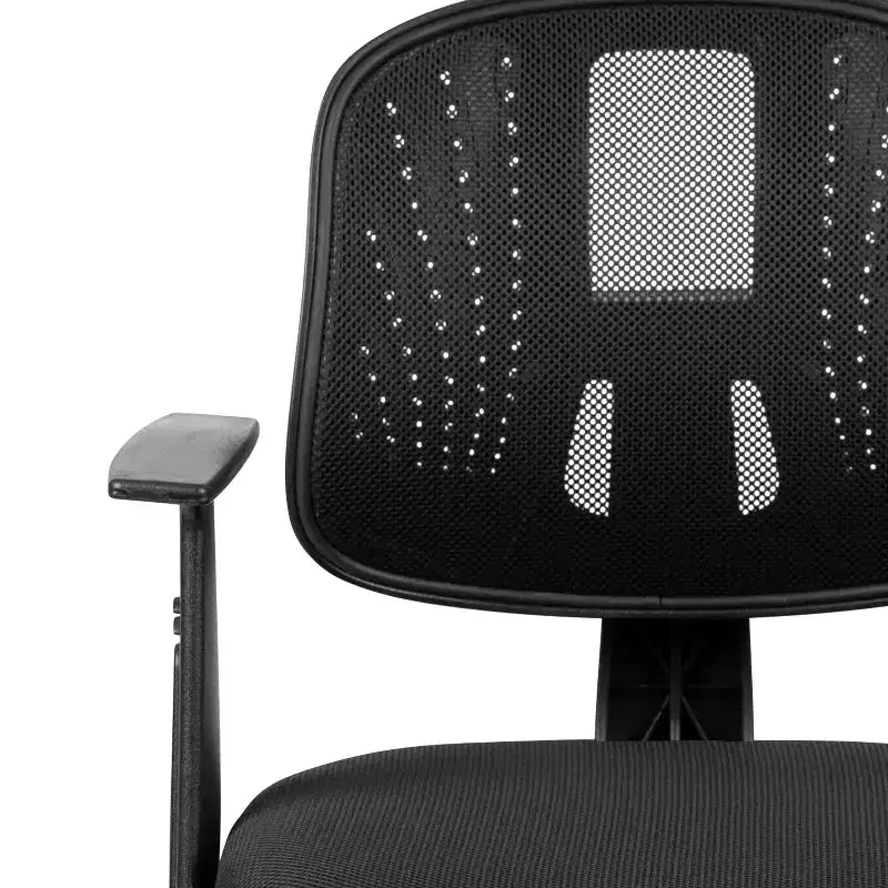 Chaise de bureau Flash Furniture Flash Fundamentals pivotante en maille à dossier mi-hauteur avec dossier pivotant et accoudoirs