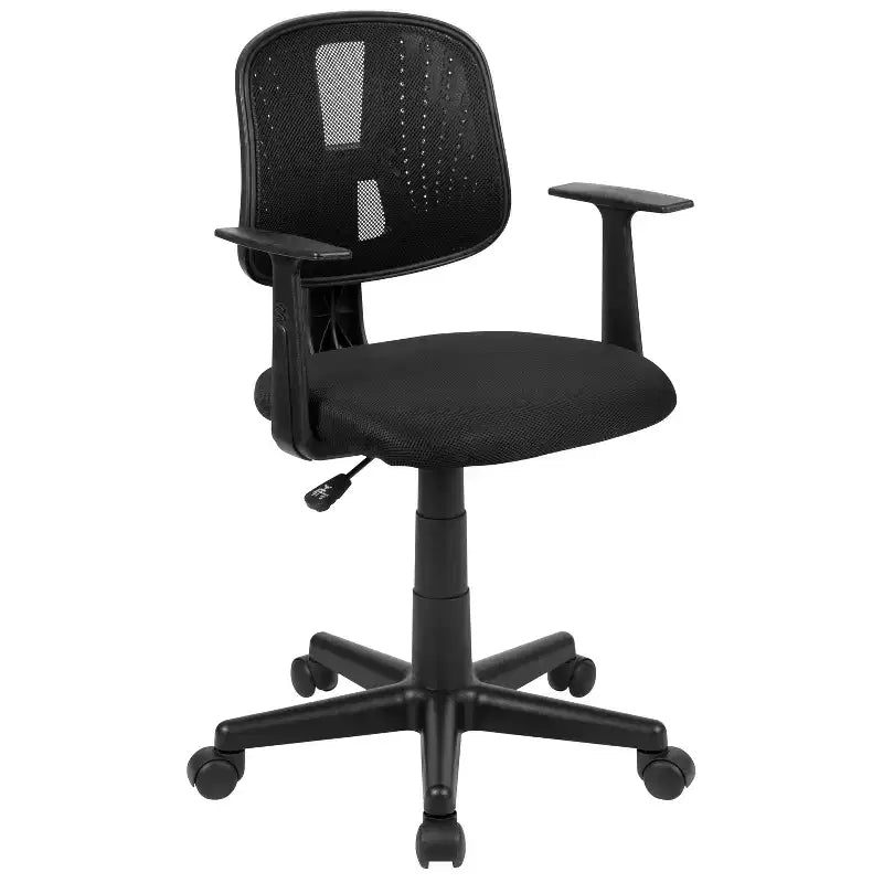 Chaise de bureau Flash Furniture Flash Fundamentals pivotante en maille à dossier mi-hauteur avec dossier pivotant et accoudoirs