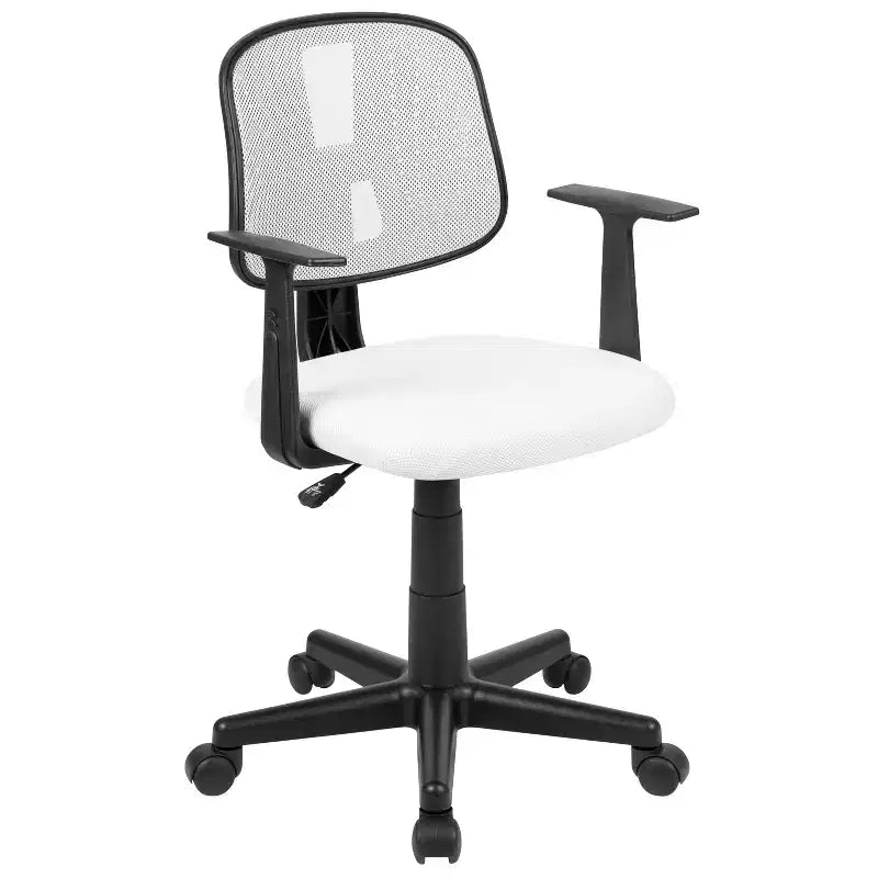 Chaise de bureau Flash Furniture Flash Fundamentals pivotante en maille à dossier mi-hauteur avec dossier pivotant et accoudoirs