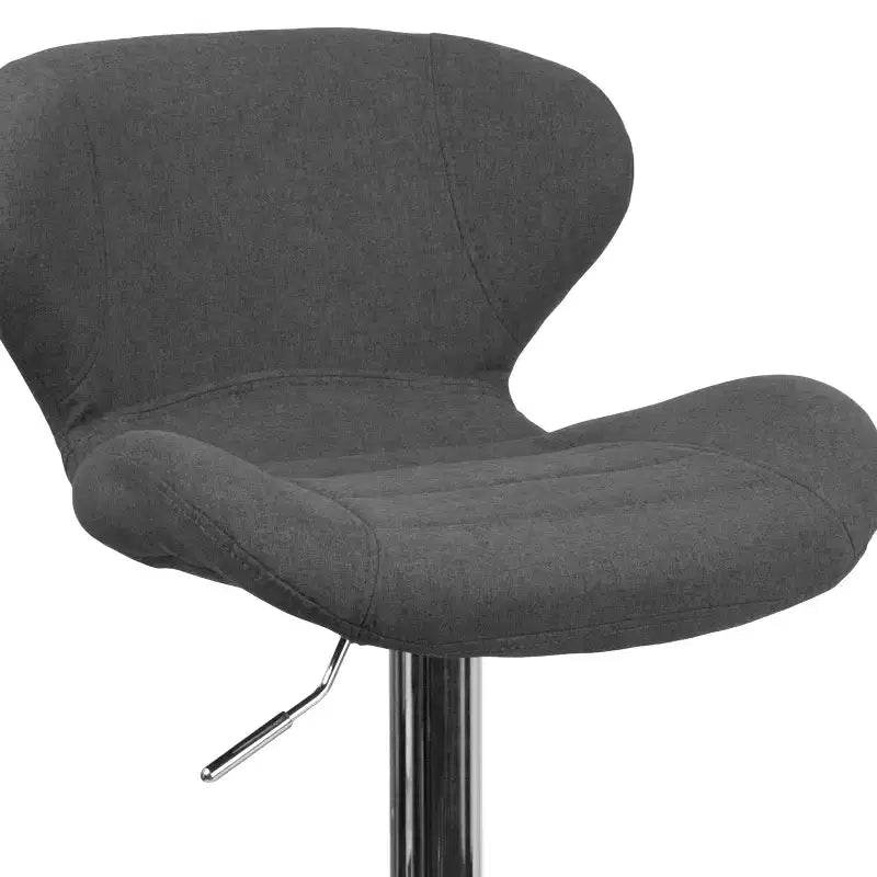 Tabouret de bar contemporain Flash Furniture réglable en hauteur avec dossier incurvé et base chromée