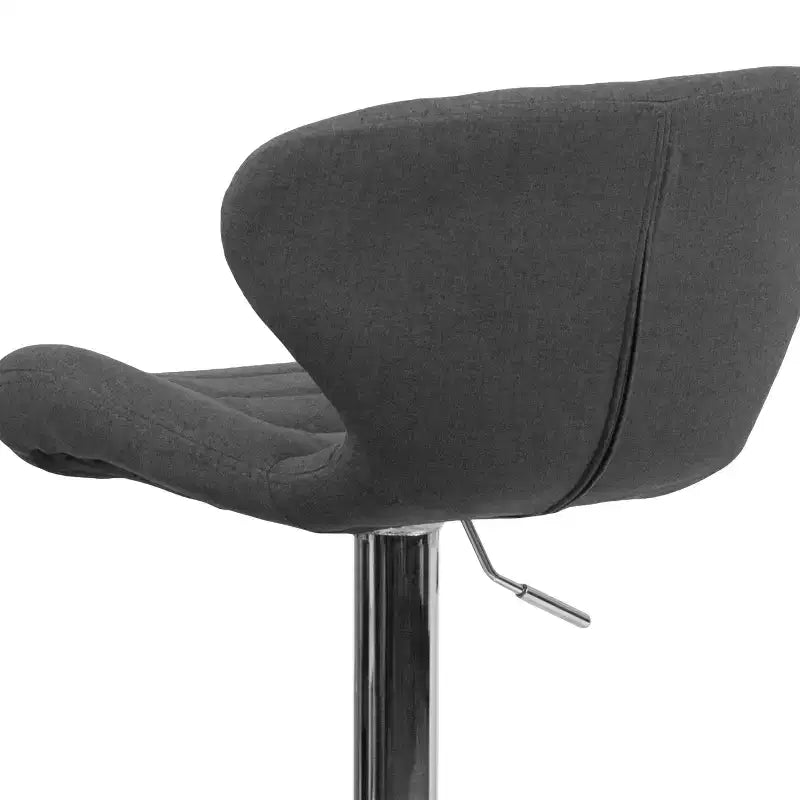 Tabouret de bar contemporain Flash Furniture réglable en hauteur avec dossier incurvé et base chromée