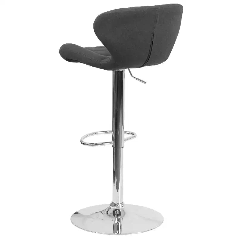 Tabouret de bar contemporain Flash Furniture réglable en hauteur avec dossier incurvé et base chromée