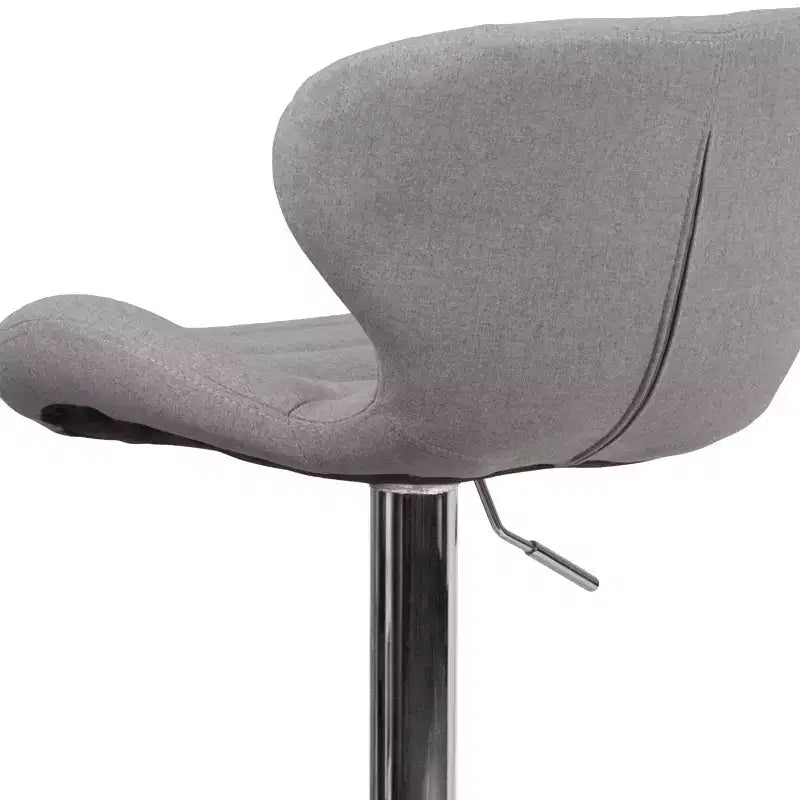Tabouret de bar contemporain Flash Furniture réglable en hauteur avec dossier incurvé et base chromée