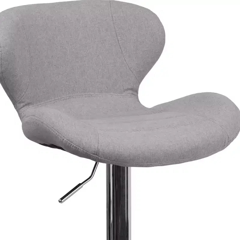 Tabouret de bar contemporain Flash Furniture réglable en hauteur avec dossier incurvé et base chromée
