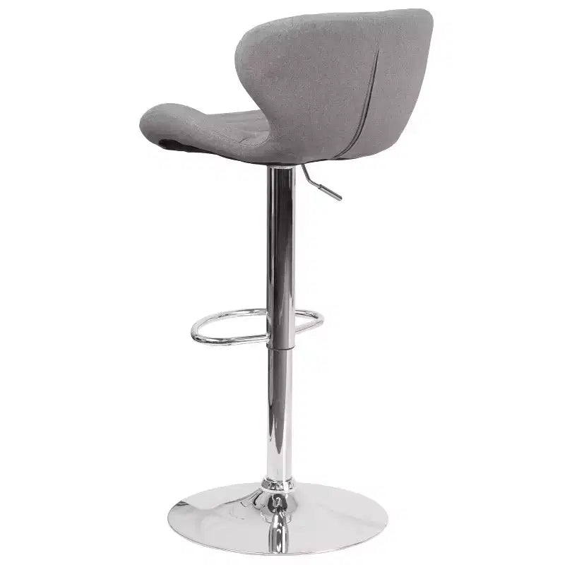 Tabouret de bar contemporain Flash Furniture réglable en hauteur avec dossier incurvé et base chromée
