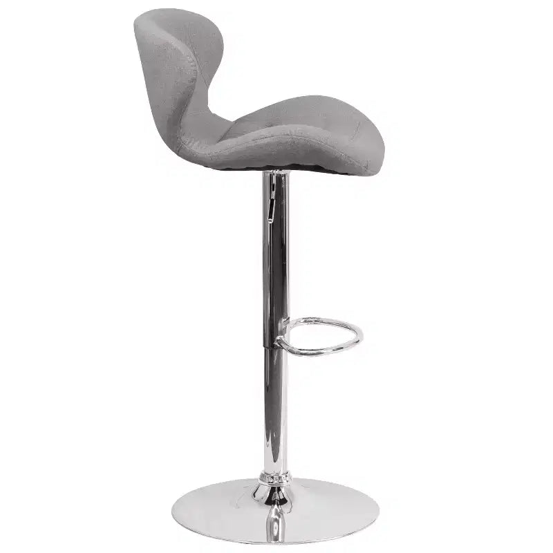 Tabouret de bar contemporain Flash Furniture réglable en hauteur avec dossier incurvé et base chromée