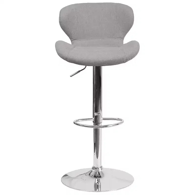 Tabouret de bar contemporain Flash Furniture réglable en hauteur avec dossier incurvé et base chromée