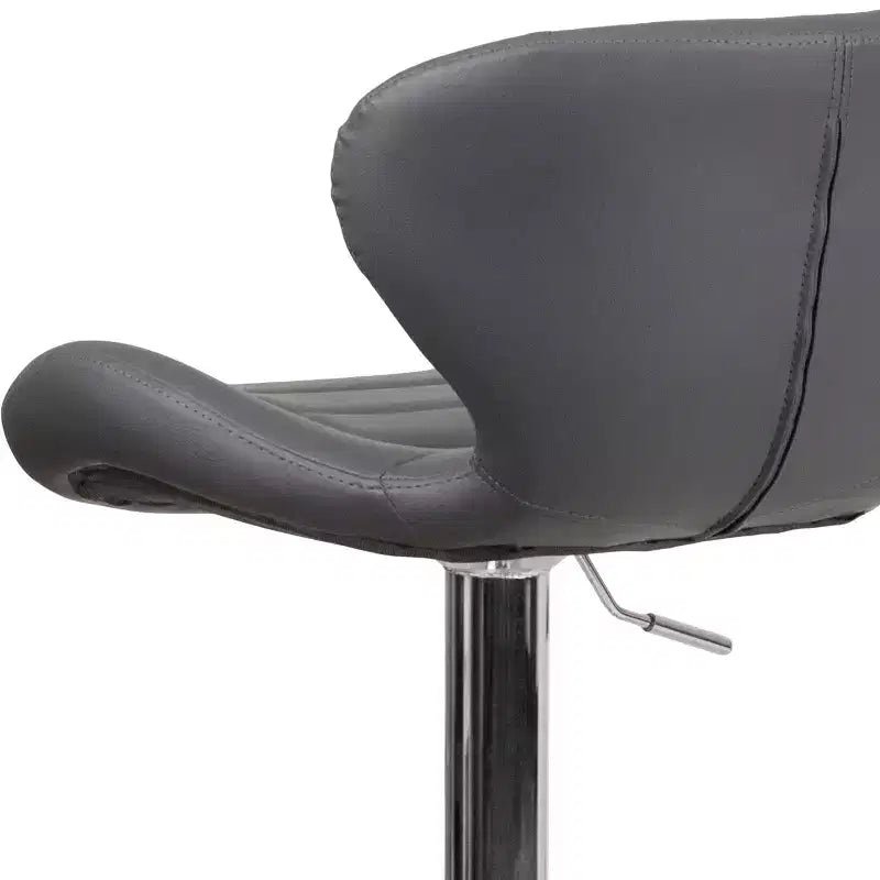 Tabouret de bar contemporain Flash Furniture réglable en hauteur avec dossier incurvé et base chromée