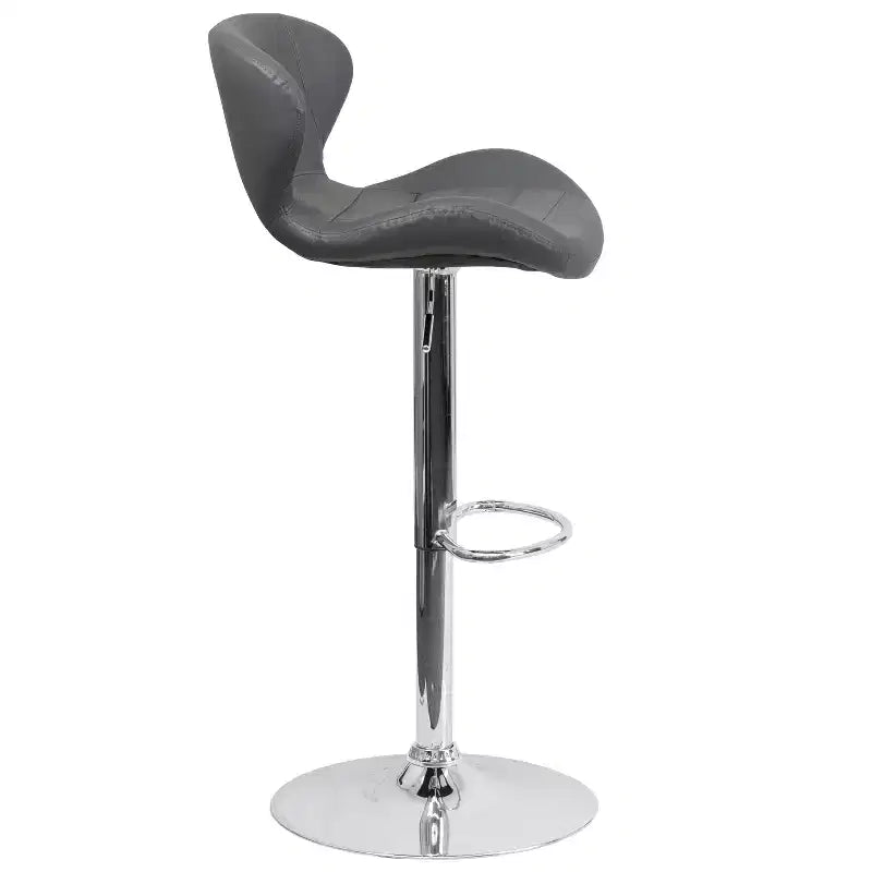 Tabouret de bar contemporain Flash Furniture réglable en hauteur avec dossier incurvé et base chromée