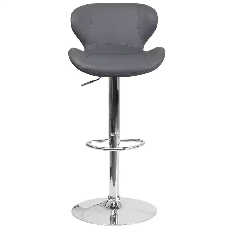 Tabouret de bar contemporain Flash Furniture réglable en hauteur avec dossier incurvé et base chromée