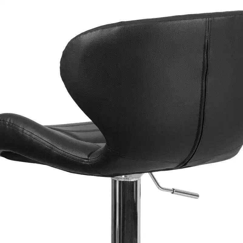 Tabouret de bar contemporain Flash Furniture réglable en hauteur avec dossier incurvé et base chromée