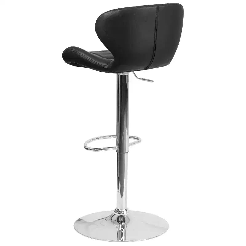 Tabouret de bar contemporain Flash Furniture réglable en hauteur avec dossier incurvé et base chromée