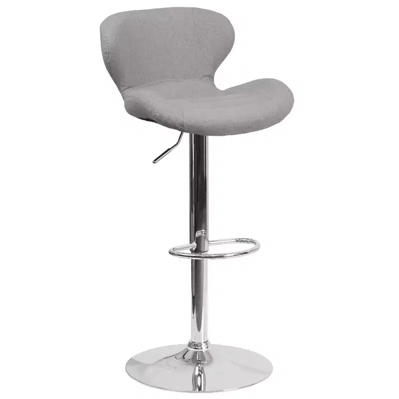 Tabouret de bar contemporain Flash Furniture réglable en hauteur avec dossier incurvé et base chromée
