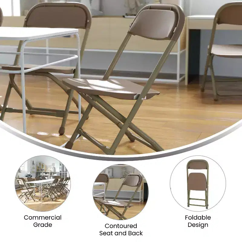 Flash Furniture Lot de 2 chaises pliantes en plastique pour enfants