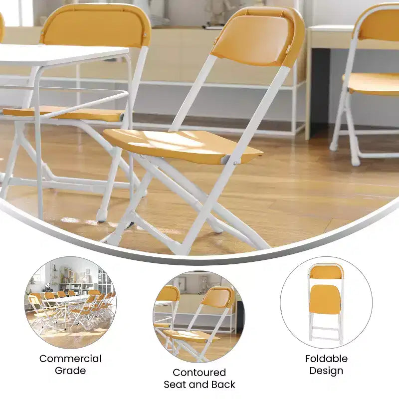Flash Furniture Lot de 2 chaises pliantes en plastique pour enfants