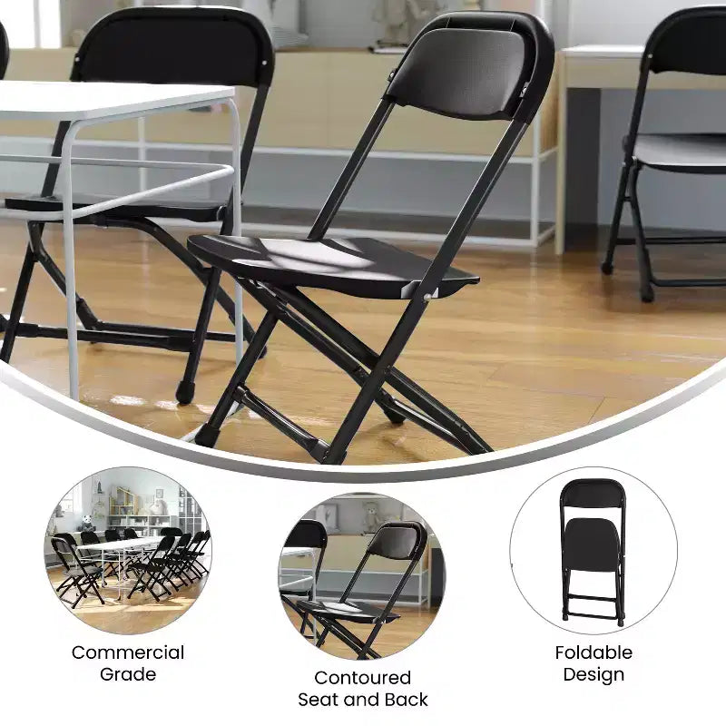 Flash Furniture Lot de 2 chaises pliantes en plastique pour enfants