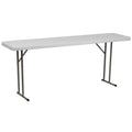 Emma and Oliver 6-Foot Rectangular White Plastic Folding Table with Locking Legs for Training or Seminars