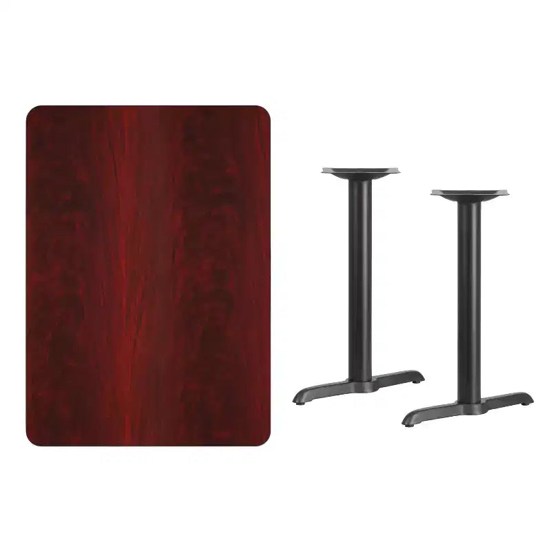 Table rectangulaire en stratifié Emma et Oliver 30x42 avec bases de table de 5x22
