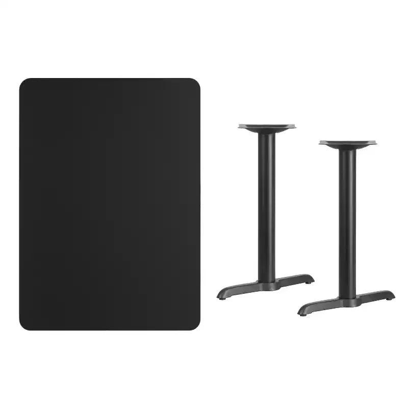 Table rectangulaire en stratifié Emma et Oliver 30x42 avec bases de table de 5x22