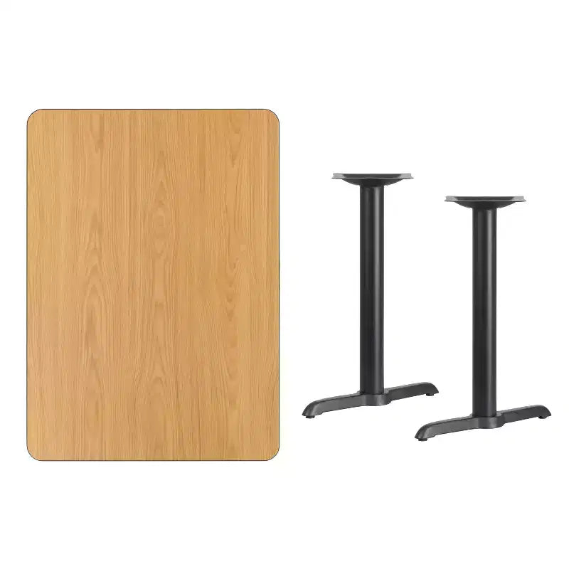 Table rectangulaire en stratifié Emma et Oliver 30x42 avec bases de table de 5x22