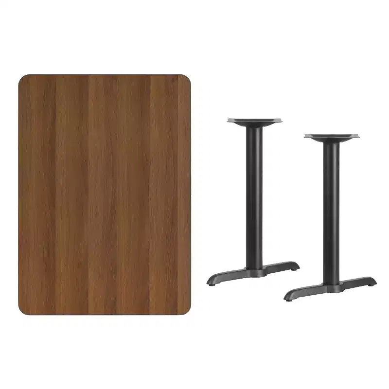 Table rectangulaire en stratifié Emma et Oliver 30x42 avec bases de table de 5x22