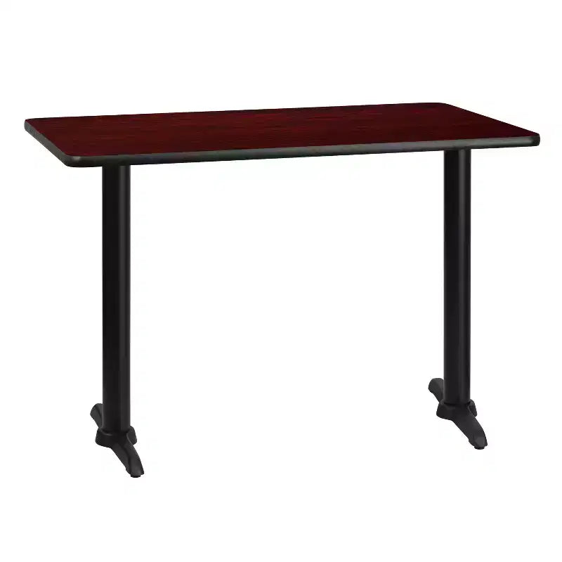 Table rectangulaire en stratifié Emma et Oliver 30x42 avec bases de table de 5x22