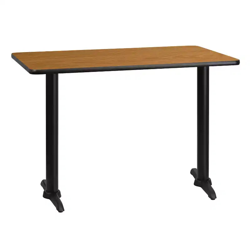 Table rectangulaire en stratifié Emma et Oliver 30x42 avec bases de table de 5x22