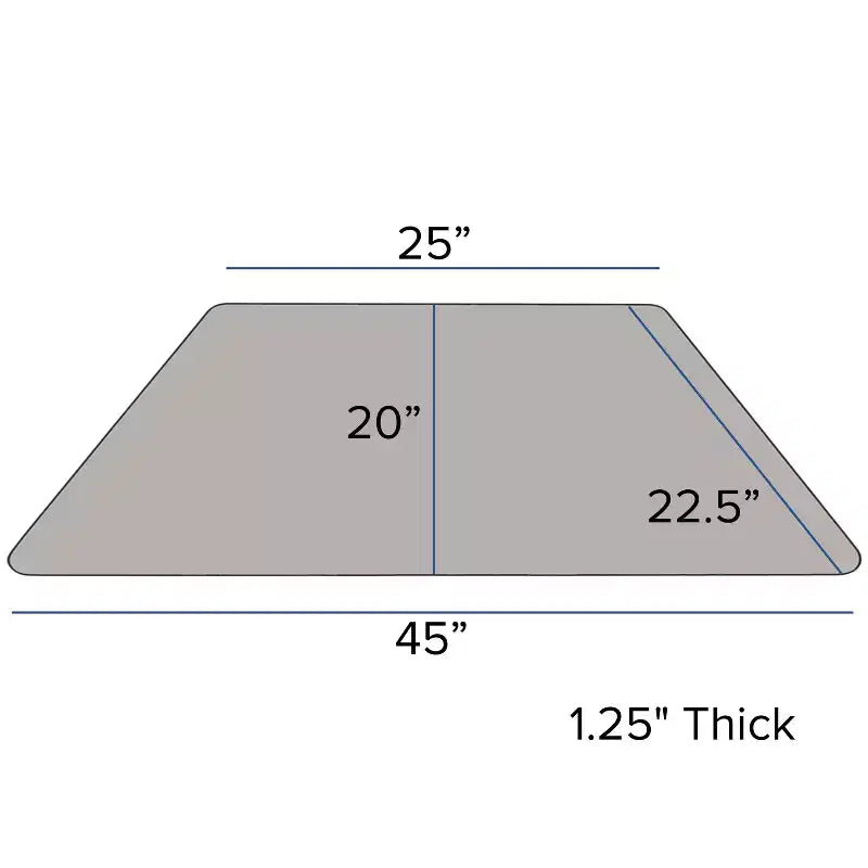 Table d'activités réglable trapézoïdale gris HP stratifié 22,5x45 Emma et Oliver Mobile