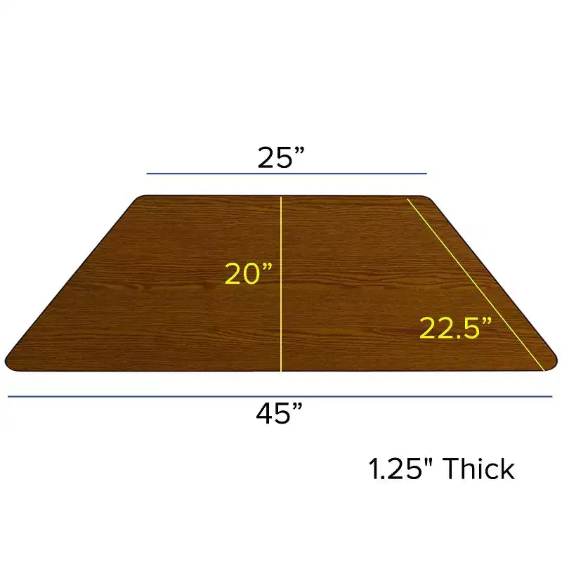 Table d'activités réglable trapézoïdale gris HP stratifié 22,5x45 Emma et Oliver Mobile