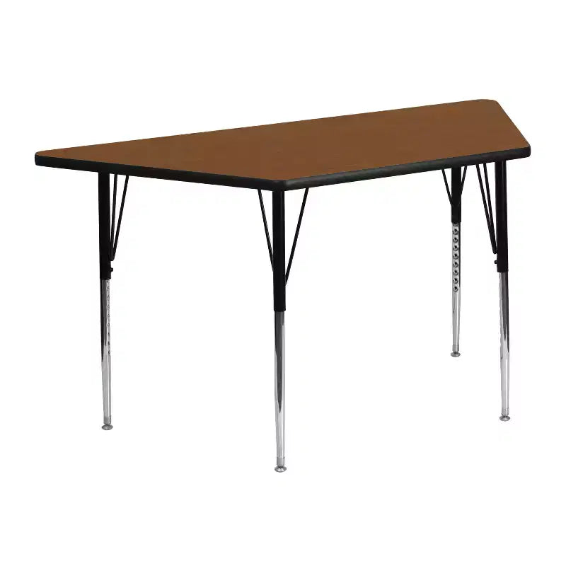 Emma and Oliver Mobile 22.5x45 Trapezoid Grey HP Laminate Adjustable Activity Table