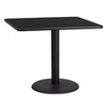 Plateau de table stratifié carré Emma et Oliver 36 avec pied de table rond de 24