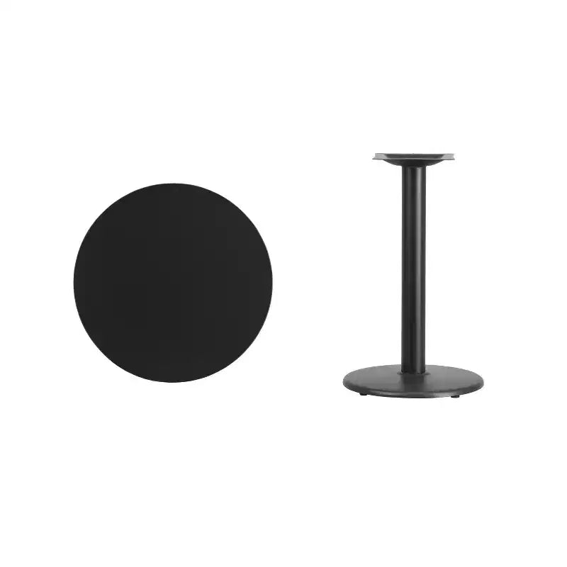 Plateau de table stratifié rond Emma et Oliver 24 avec piètement de table rond de 18