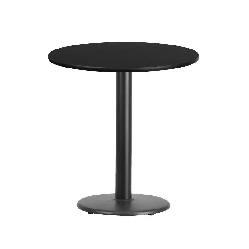 Plateau de table stratifié rond Emma et Oliver 24 avec piètement de table rond de 18