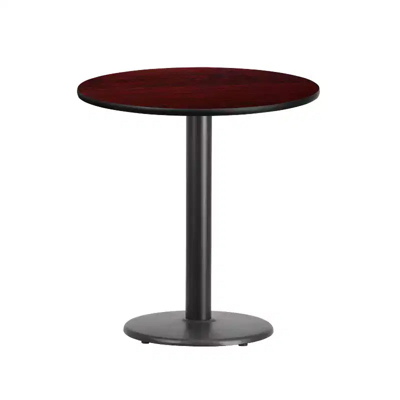 Plateau de table stratifié rond Emma et Oliver 24 avec piètement de table rond de 18