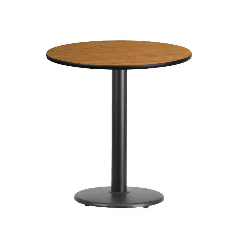 Plateau de table stratifié rond Emma et Oliver 24 avec piètement de table rond de 18