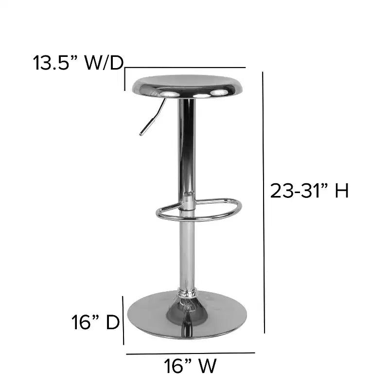 Tabouret de bar rétro Emma et Oliver à hauteur réglable