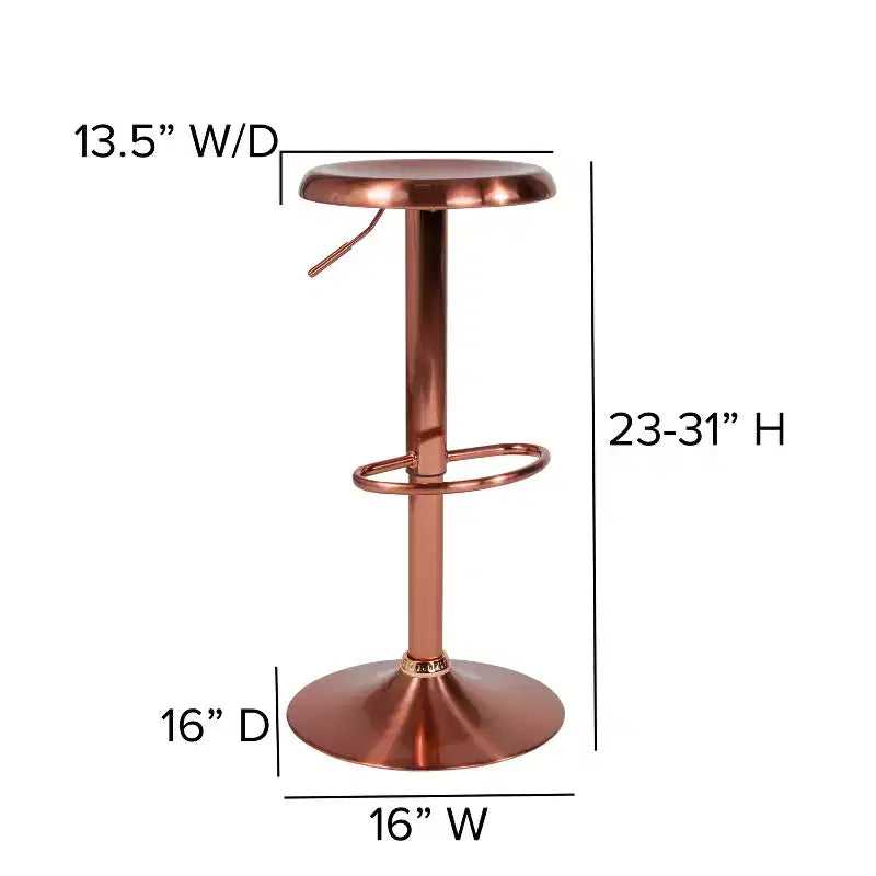 Tabouret de bar rétro Emma et Oliver à hauteur réglable